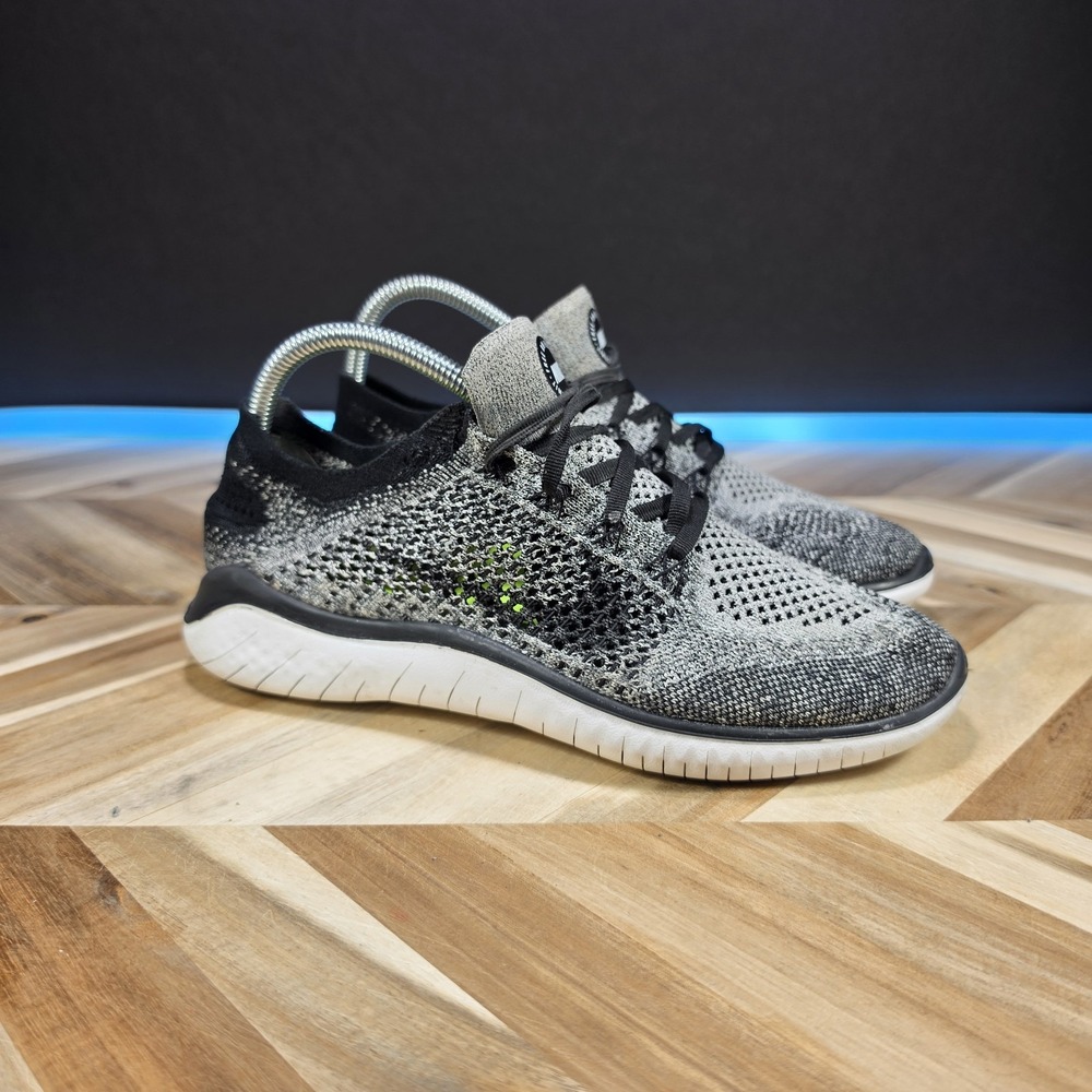 Nike Free RN Flyknit 2018 Women's 9 Oreo White Black 942839-101 Running Shoes